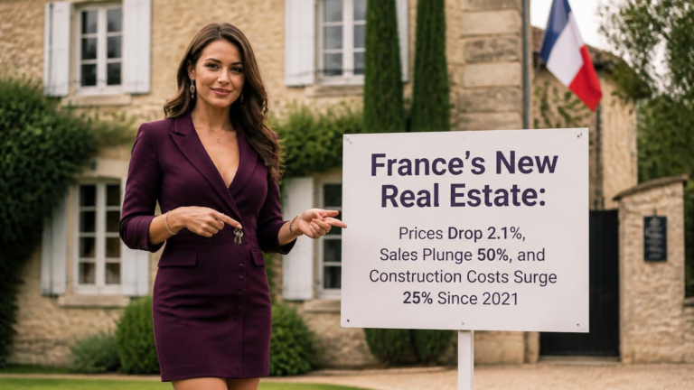 France’s New Real Estate: Prices Drop 2.1%, Sales Plunge 50%, and Construction Costs Surge 25% Since 2021